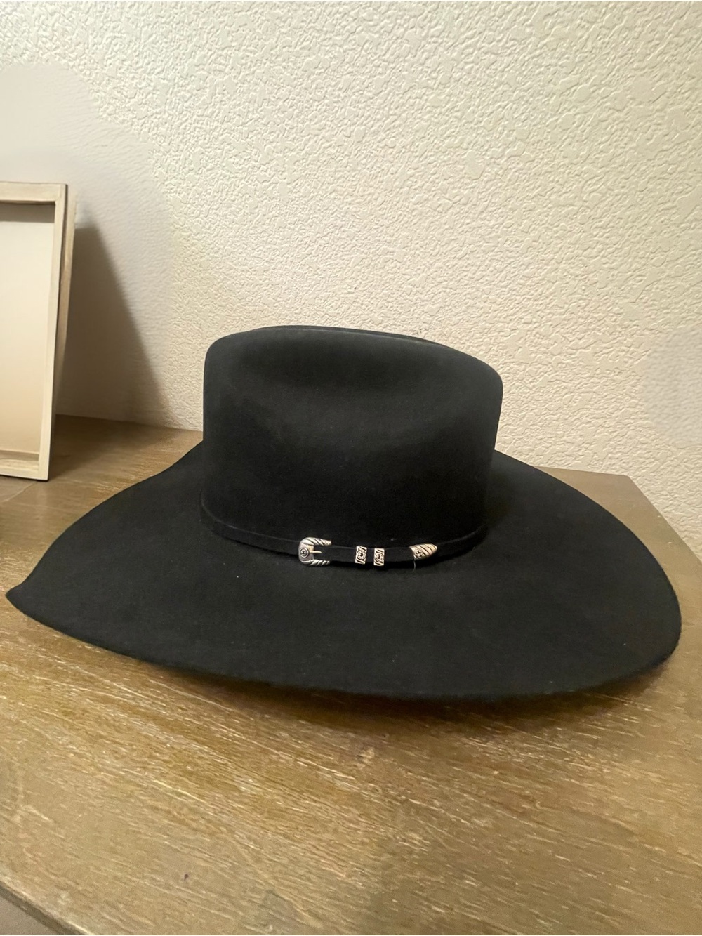 Resistol 6X Black Fur Felt Cowboy Hat Size 7 1/4 Western Hat Made in USA